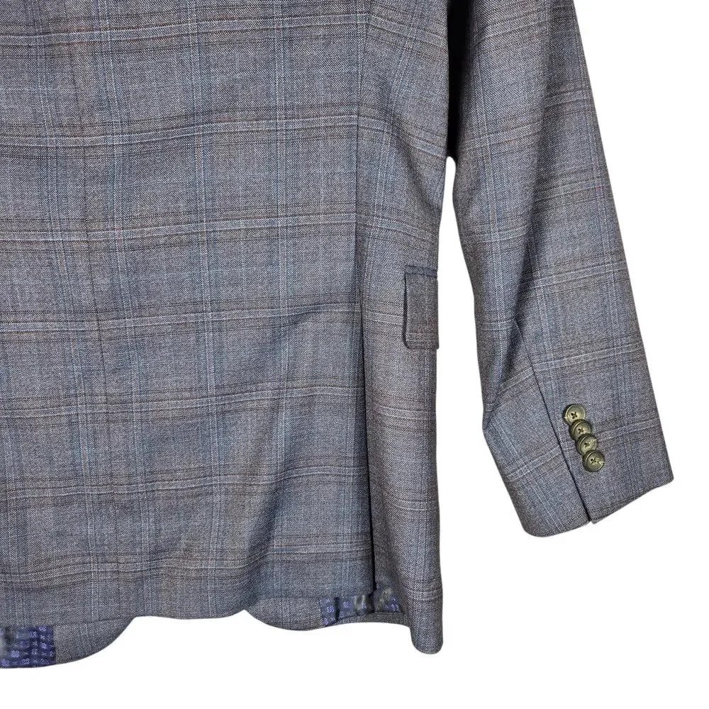 Ted Baker Blazer Mens 36R No Ordinary Joe JAKE Wool Plaid Sport Coat Blue Preppy